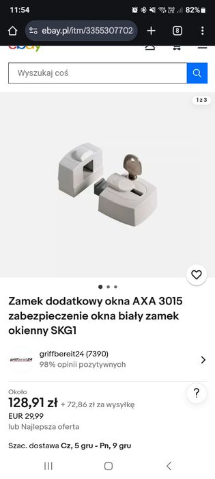 Zamek dodatkowy do okna 3015