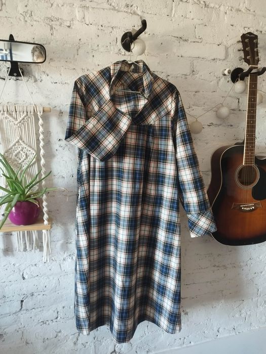 Sukienka ciążowa vintage PRL Vistula oryginał lata 70-te krata karczek stan IDEALNY retro cosplay