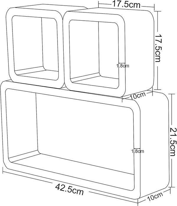 Nowy regał ścienny / półka / szafka / organizer / 3 szt/ WOLTU !A1463!