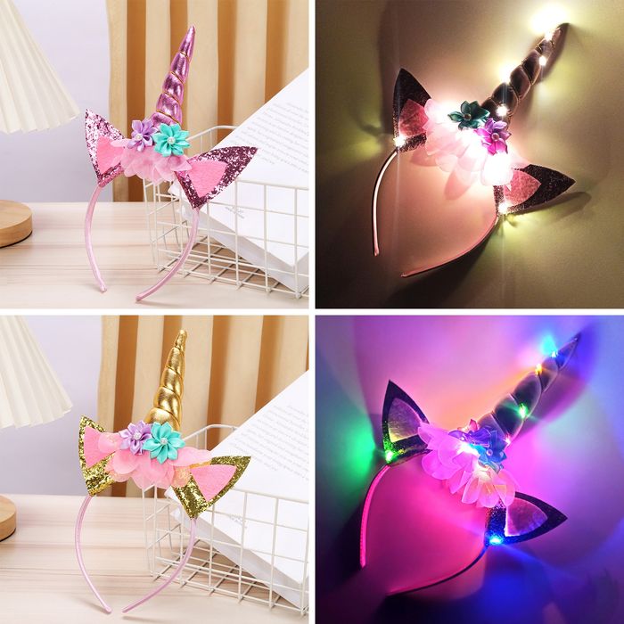 Дитячі резинки для волосся що світяться светящиеся обруч єдинорог