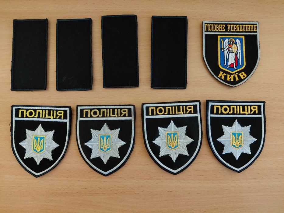 Шеврон Поліція загальний на липучці, погони рядовий