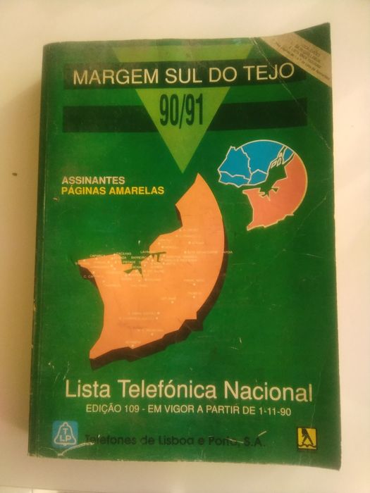 Lista Telefónica Nacional. Margem Sul do Tejo 90/91. TLP