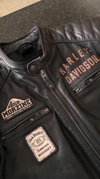 Blusão Harley Davidson Vintage em Couro Tamanho M (Europeu)