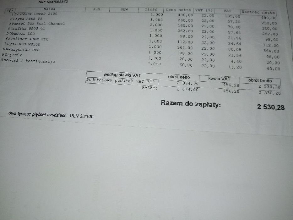 Sprzedam komputer stacjonarny