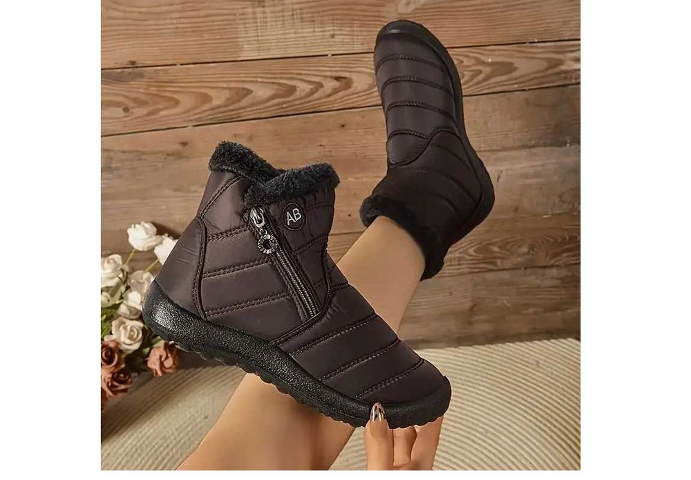 damskie buty ocieplane zimowe brązowe/nowe/36