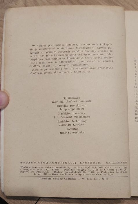 Amatorskie odbiorniki telewizyjne, Z. Olszewski