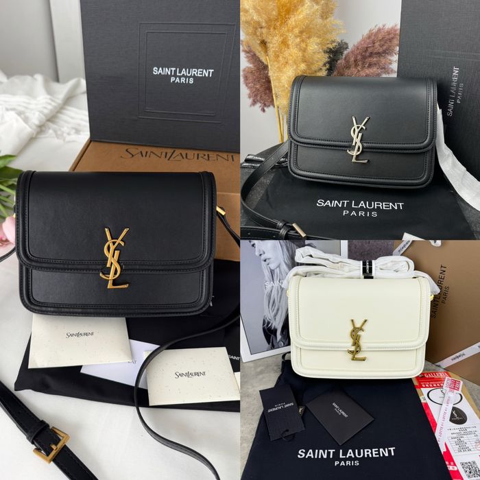 Сумка YSL Yves Saint Laurent Solferino чорна, молочна