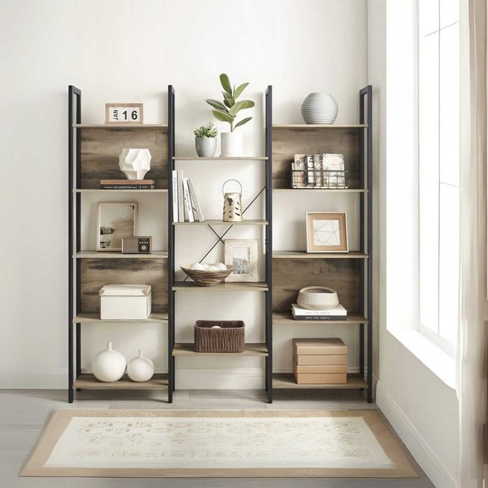 SOLIDNY STYLOWY Regał Loftowy Podwójny Industrialny Szafka Książki