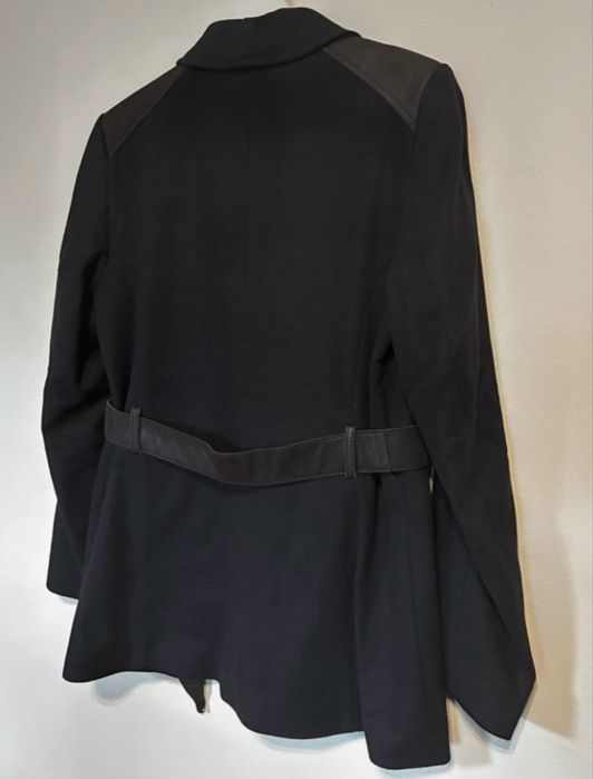 Casaco de Lã Preto com Couro Filippa K