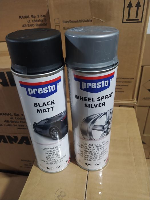 Краска аэрозольная универсальная акриловая PRESTO черная матовая (Герм