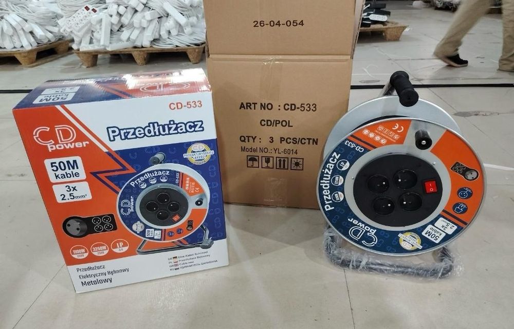 Przedłużacz bębnowy CD Power CD-533 50 m 3×2,5 mm² metalowy