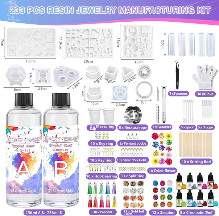 Kit de resina epóxi, kit de resina epóxi transparente, 2 partes 500 ml 1: 1