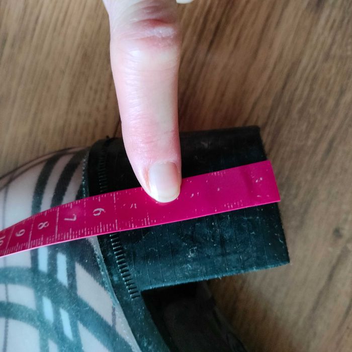 Kalosze w kratkę na obcasie 38, wysokie