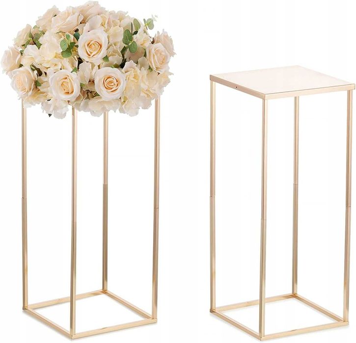 Złoty stojak na kwiaty Ozdoby na dekoracje ślubne 2 szt 80cm i 80 cm
