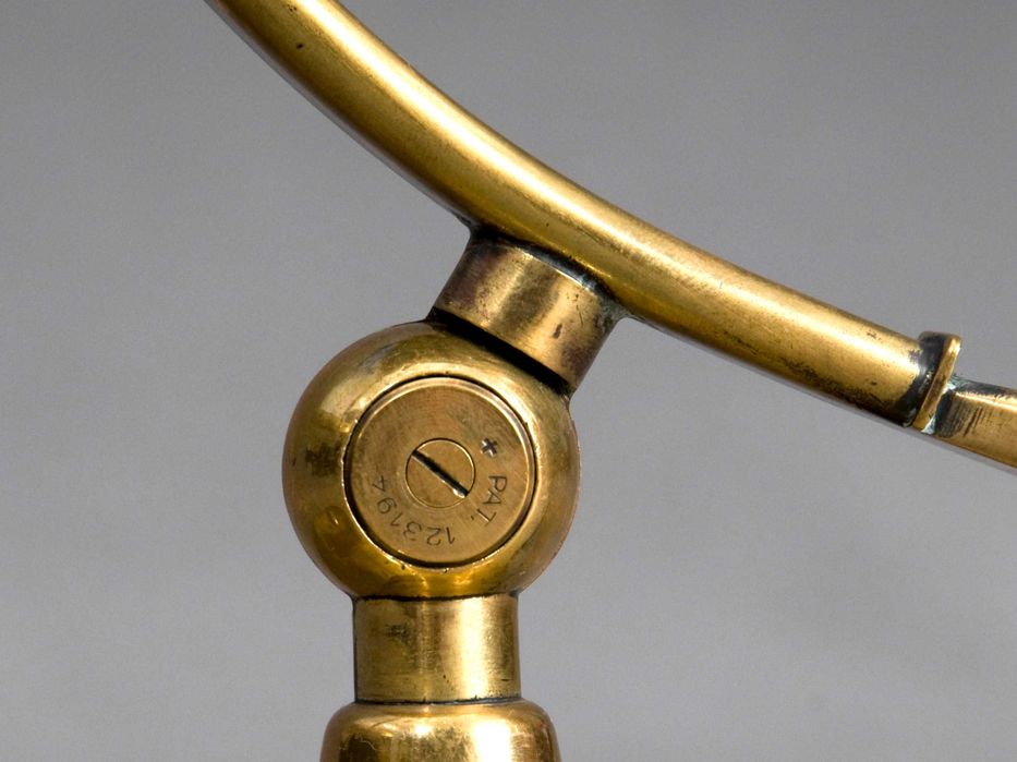 Stara mosiężna lampa biurkowa / bankierska