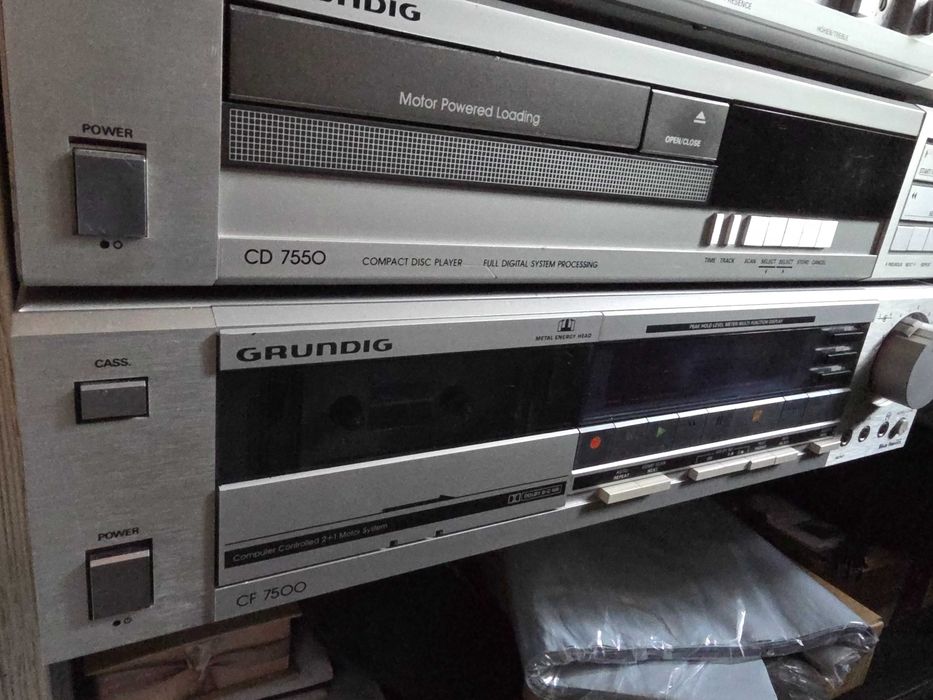 Wieża grundig gramofon amplituner zestaw Ps2500 T7500 V7500 CD7550 CF7500 phonic p8