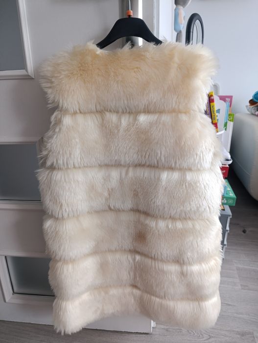 Kremowa kamizelka futerko 34 36