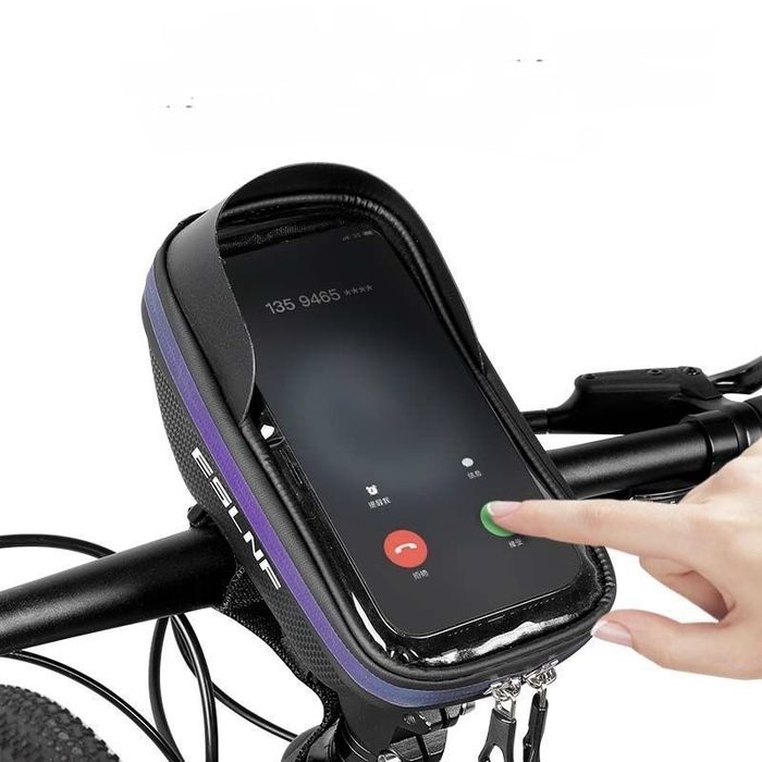 Велосипедна сумка на раму для смартфона з козирком