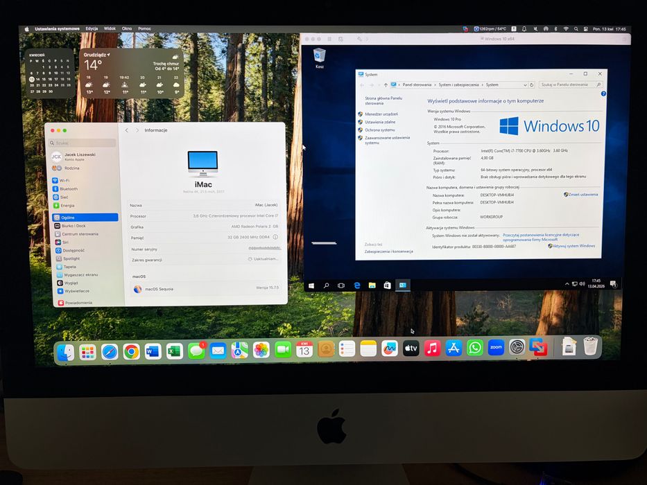 iMac 21.5" 4K | Intel i7 | 32GB RAM | 500GB SSD | Stan Kolekcjonerski!