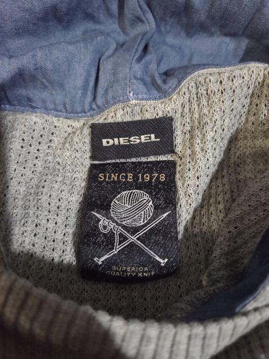 Светр / пуловер чоловічий Diesel K-Basis сірий з капюшоном, розмір L