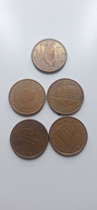 Coleção  de moedas de 5 centimos