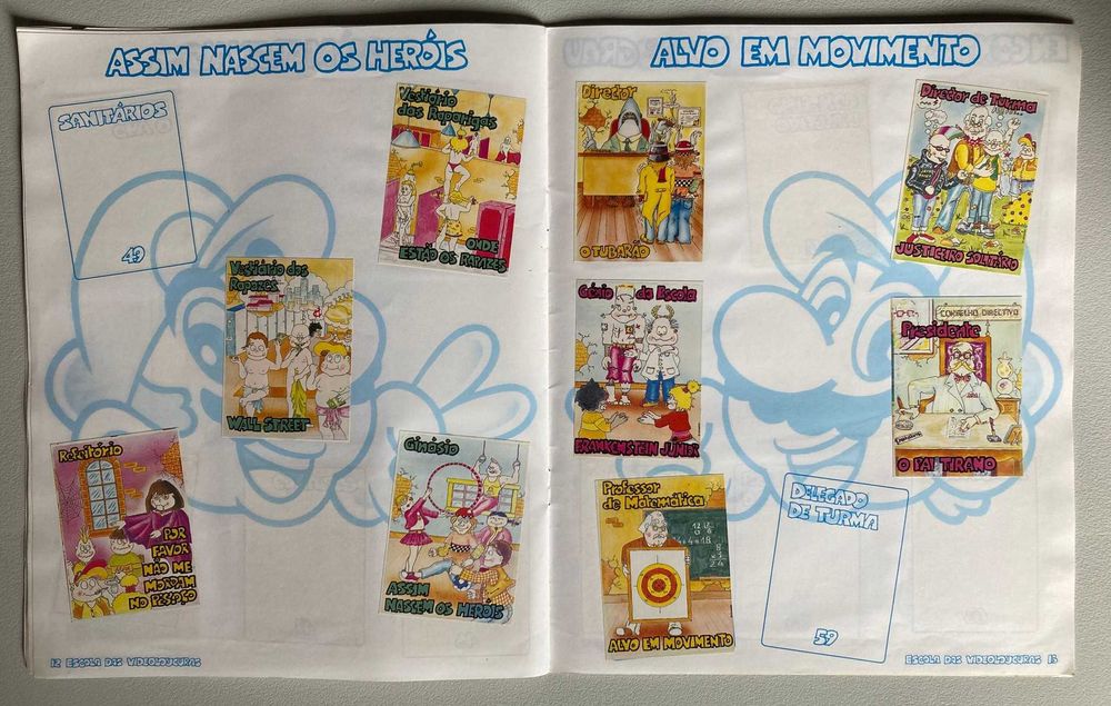 Caderneta de Cromos Antiga: Escola das Videoloucuras