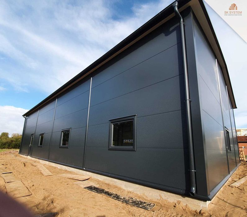 Hala 252 m2 stalowa magazyn warsztat płyta konstrukcja SK SYSTEM