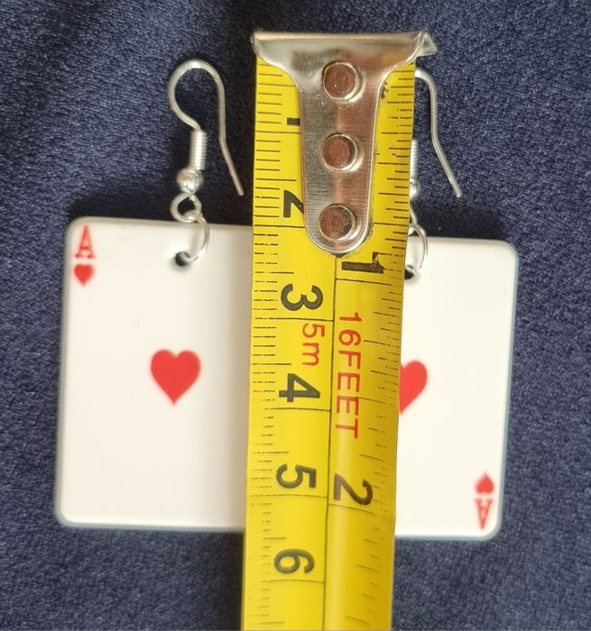 Kolczyki karty As dwustronny