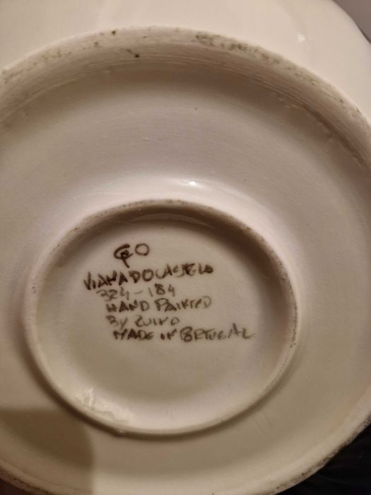 Caneca Viana Tradicional Original Loiça Vianense Azul e Branca Grande