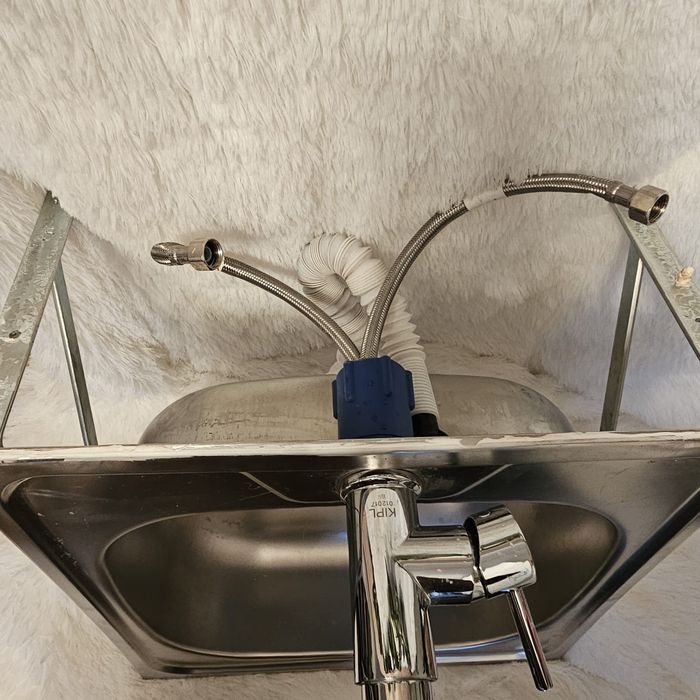 Zlewozmywak z baterią stal nierdzewna