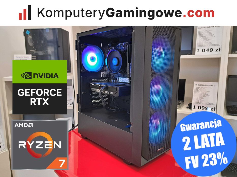 OD RĘKI Nowy Komputer Gamingowy Ryzen 7 5700X 16GB RAM 1TB SSD NVME RTX 5060 Ti 8GB Win 11 Gwarancja 24MC Faktura 23% KomputeryGamingowe.com
