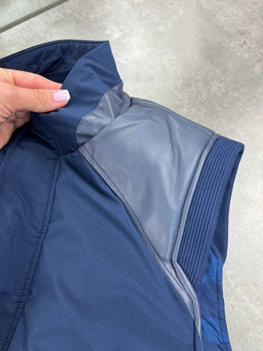 Мужская жилетка Stefano Ricci синяя жилетка натуральная кожа v082