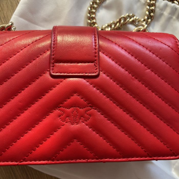 Torebka pinko złoty lancuszek red