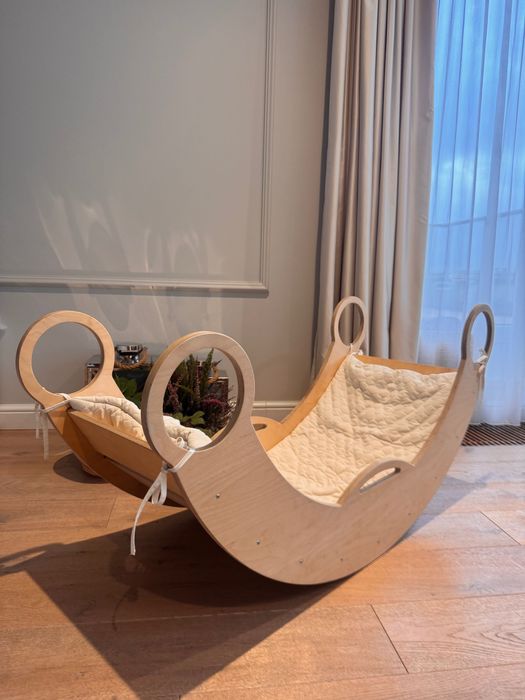 Drewniany Bujak z materacem