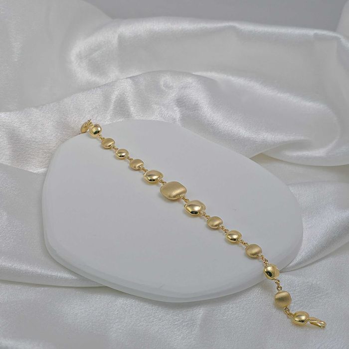 Złota bransoletka z matowymi elementami pr.585