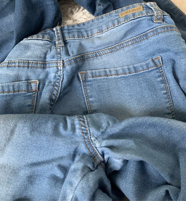 Pull&Bear elastyczne niebieskie spodnie jegginsy S 36 obcisłe