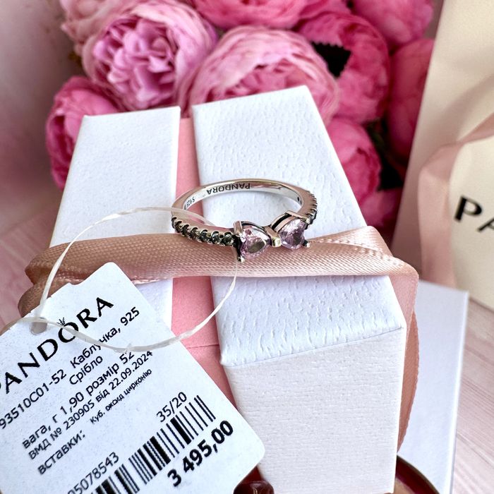 Каблучка Пандора Pandora оригінал кільце Кольцо «Рожевий бант» нова