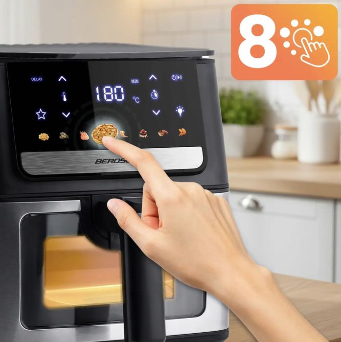 Безмасляна фритюрниця / Аерогриль Berdsen Air Fryer 6.5 л, 1700 Вт