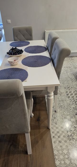 Stół z krzesłami hampton glamour