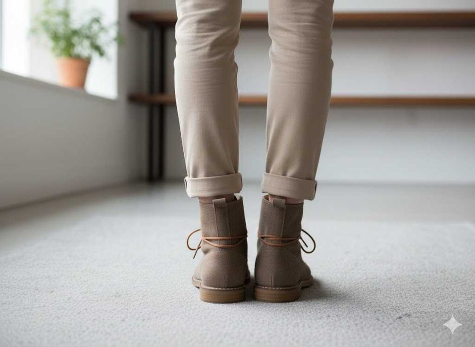 Италия Шикарное качество  высокие ботинки нат замш шикарный цвет 39р