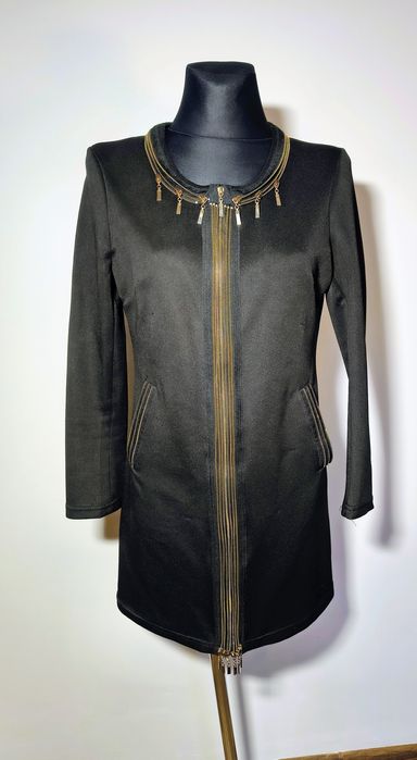 Sukienka mała czarna na zamek prosta długi rękaw r.XL