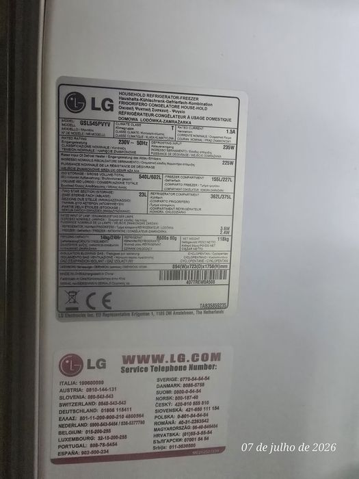 Frigorífico Americano LG GSL545PVYV