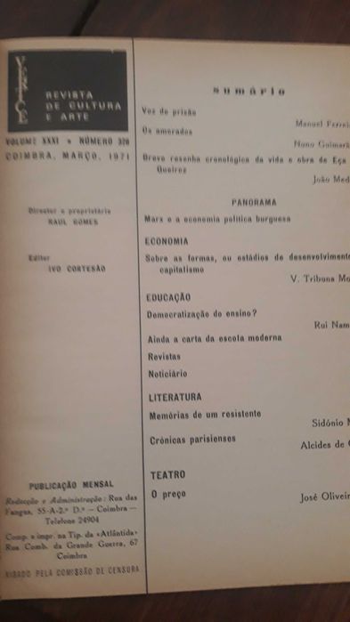 Revista Vértice - Nº 326, Março de 1971