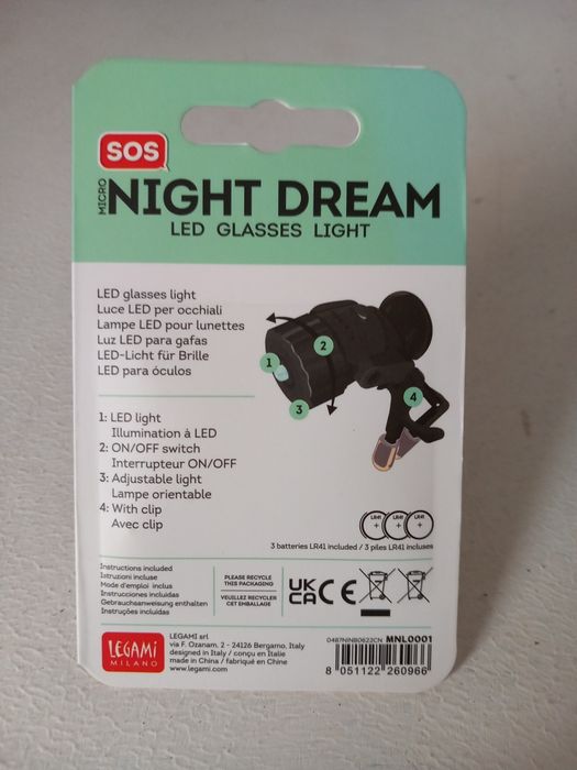 Mini luz de leitura para colocar nos óculos