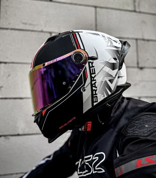 Мото шолом MT braker SV шлем MT helmet CHARM A1 Matt іспанський білий