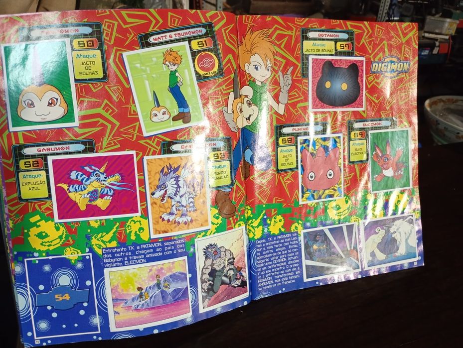 Caderneta Digimon Panini (Ano 2000) – Quase Completa (Faltam 20 Cromos)