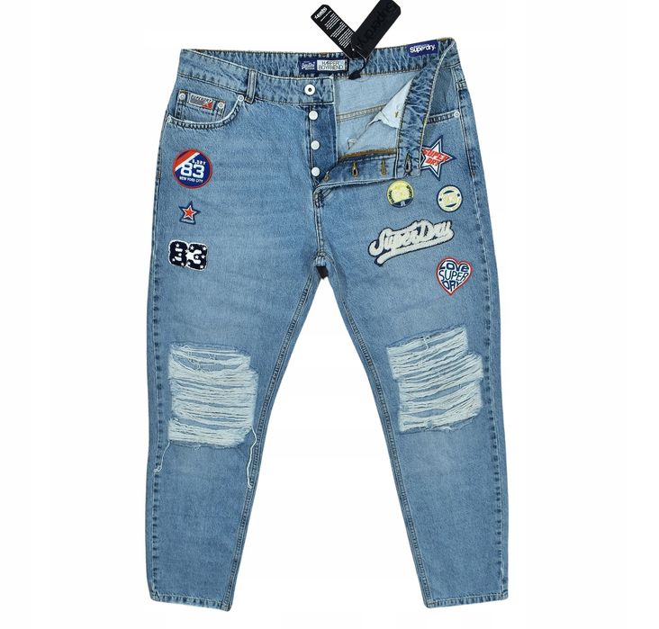 Superdry Harper Boyfriend Jeansy Damskie / 30