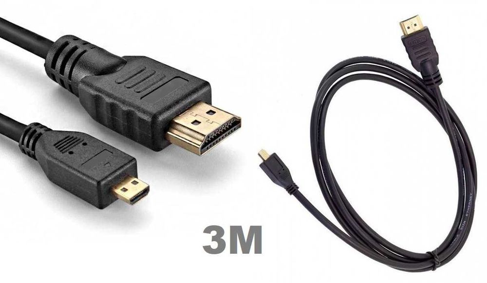 Kabel HDMI - micro HDMI 3m GOLD 1,4b HD 3M * Video-Play Wejherowo