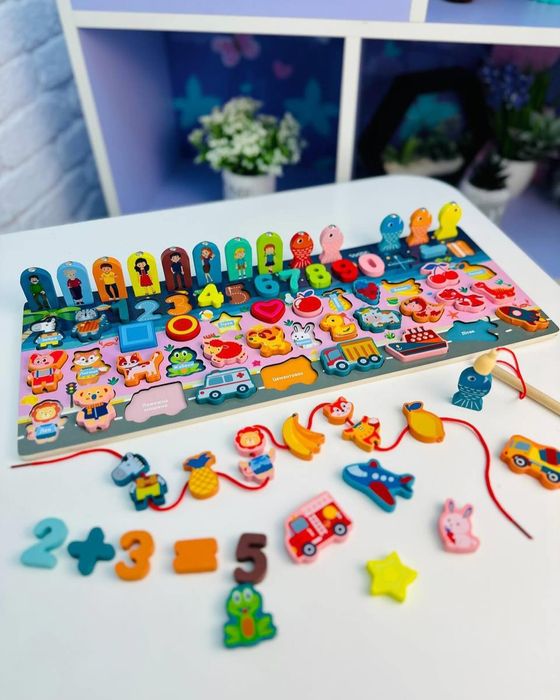 Дерев'яна розвиваюча дошка 6 видів, Українська мандрівка,   Kidsвілль