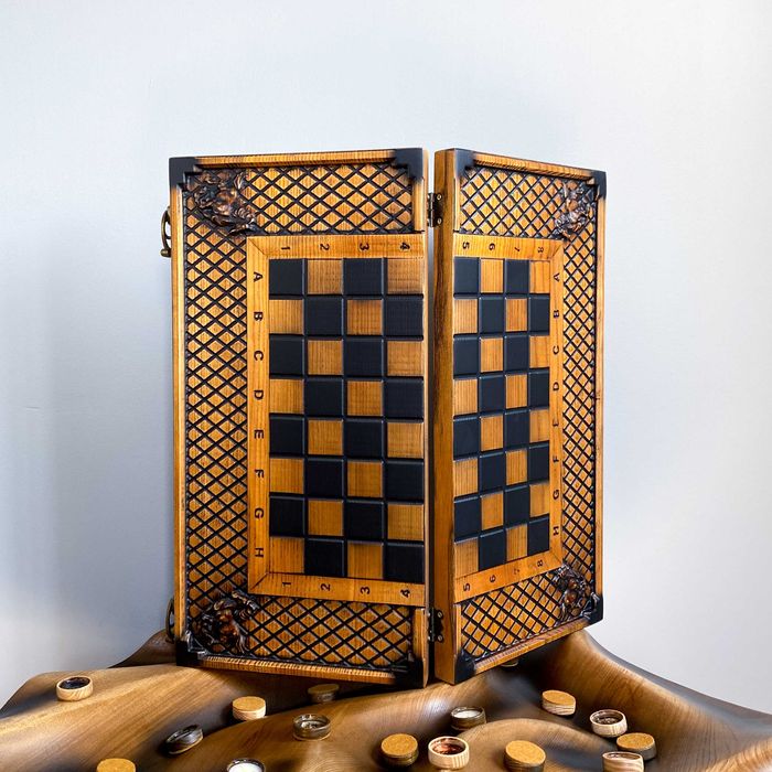 Преміум дерев'яний набір 3 в 1 шахи, нарди, шашки  на ПОДАРУНОК